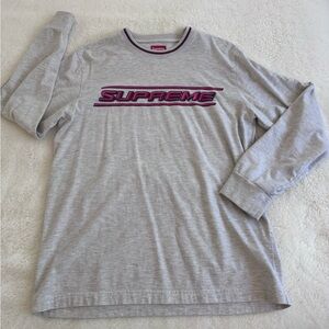 Supreme Light Gray Shirt with Pink Accents